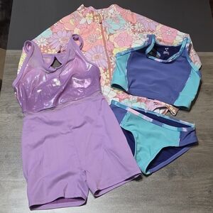 Under Armour Kids Swim Rashguards in Purple and Blue